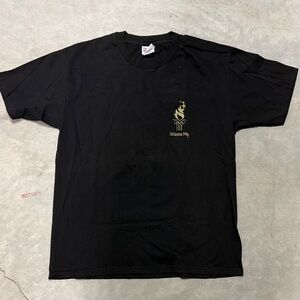 Hanes Black Tee with Gold Atlanta 1996 Emblem